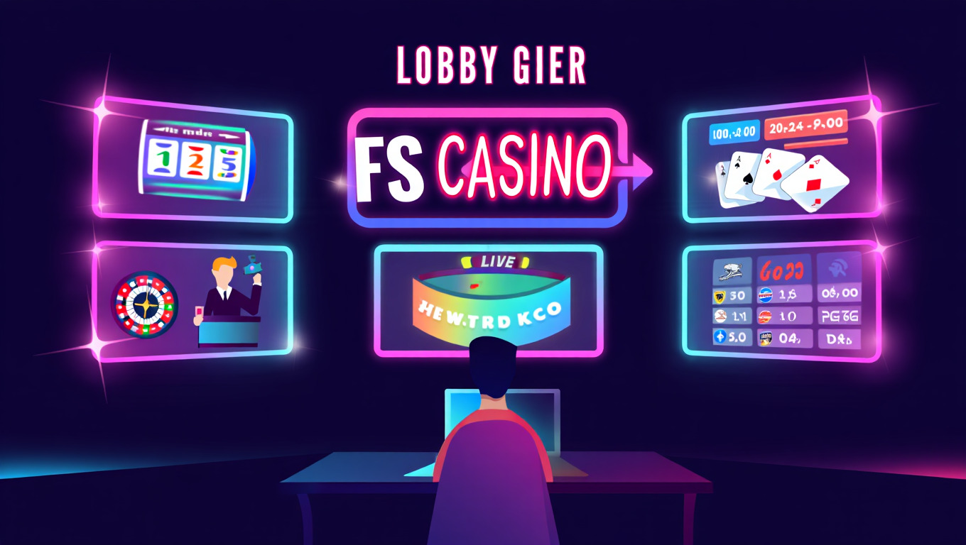 Widok lobby FS Casino z wyborem automatów online oraz gier kasyna live dla graczy